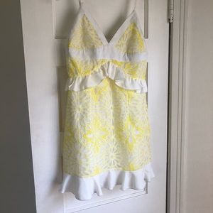 Gianni Bini floral lace ruffle hem dress, S